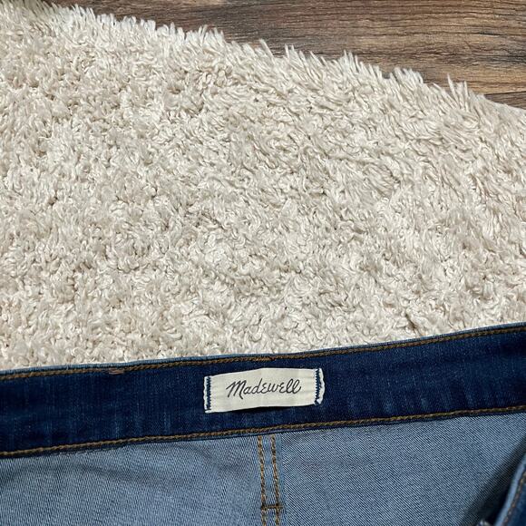 Madewell Size 26 Raw Hem Button Fly Distressed 10" High Rise Skinny Jeans - Picture 6 of 8